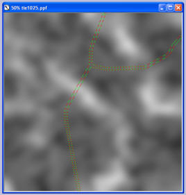 Blurred terrain with road mask