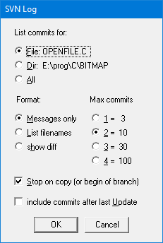 svn Log dialog