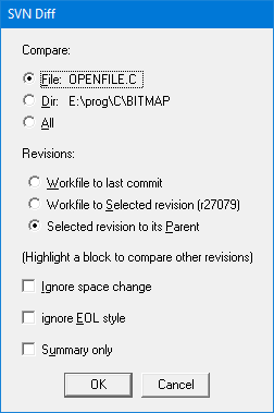 SVN Diff dialog