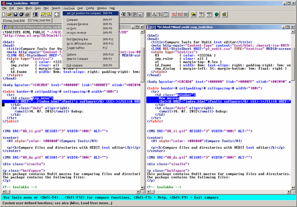 Screenshot of VEDIT running CMP_1_2.VDM