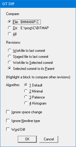 Git Diff dialog