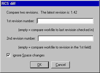 RCSdiff dialog box