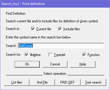 search_inc2 Find Definition dialog