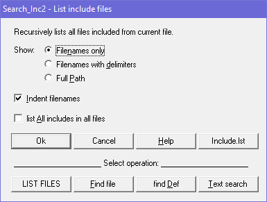 search_inc2 List Files dialog