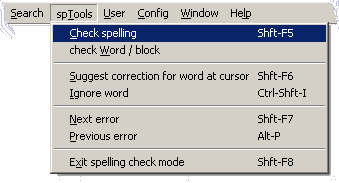 spTools menu