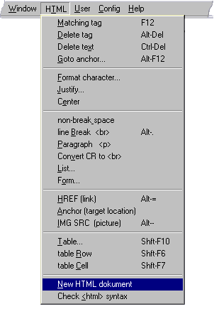 HTML menu