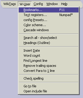 W-User menu (Wiki_User.mnu)